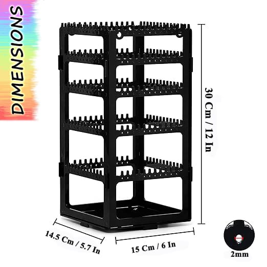 Dhasara's 360 Rotating Jewelry Organizer Stand with 212 Earring Holes and 232 Necklace Grooves view 2