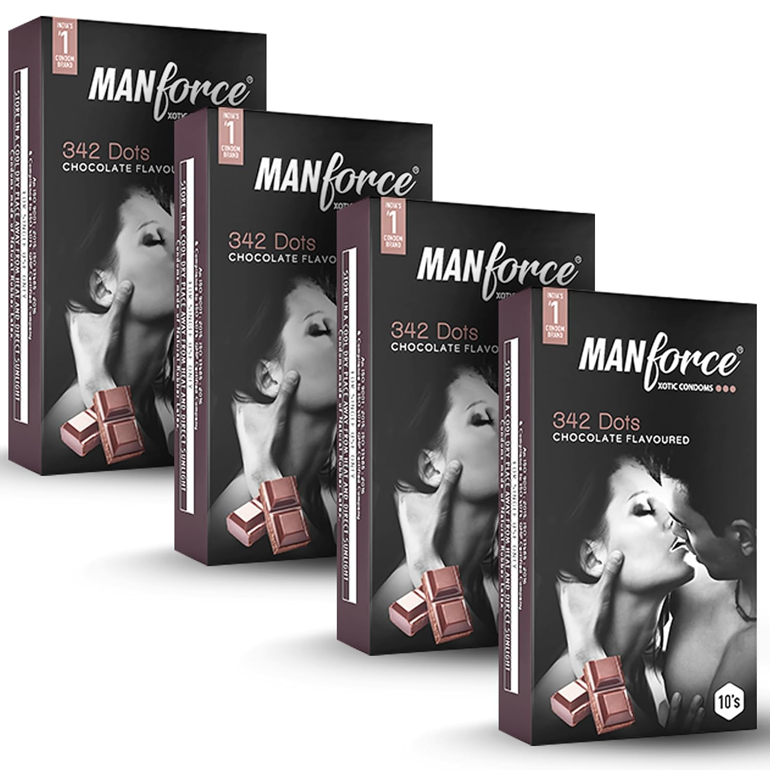 Manforce 3 in 1 (Ribbed Contour Dotted) Wild Black Grapes Flavored Condoms 10 Pcs x Pack of 4 view 2