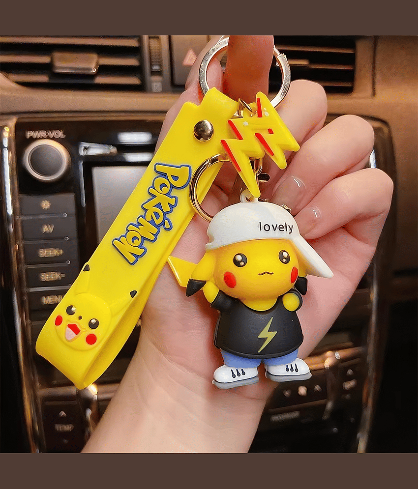 cute Pikachu 3D Silicone Keychain For Girls and Boys |Pokemon Rubber Keychain Key Chain view 2