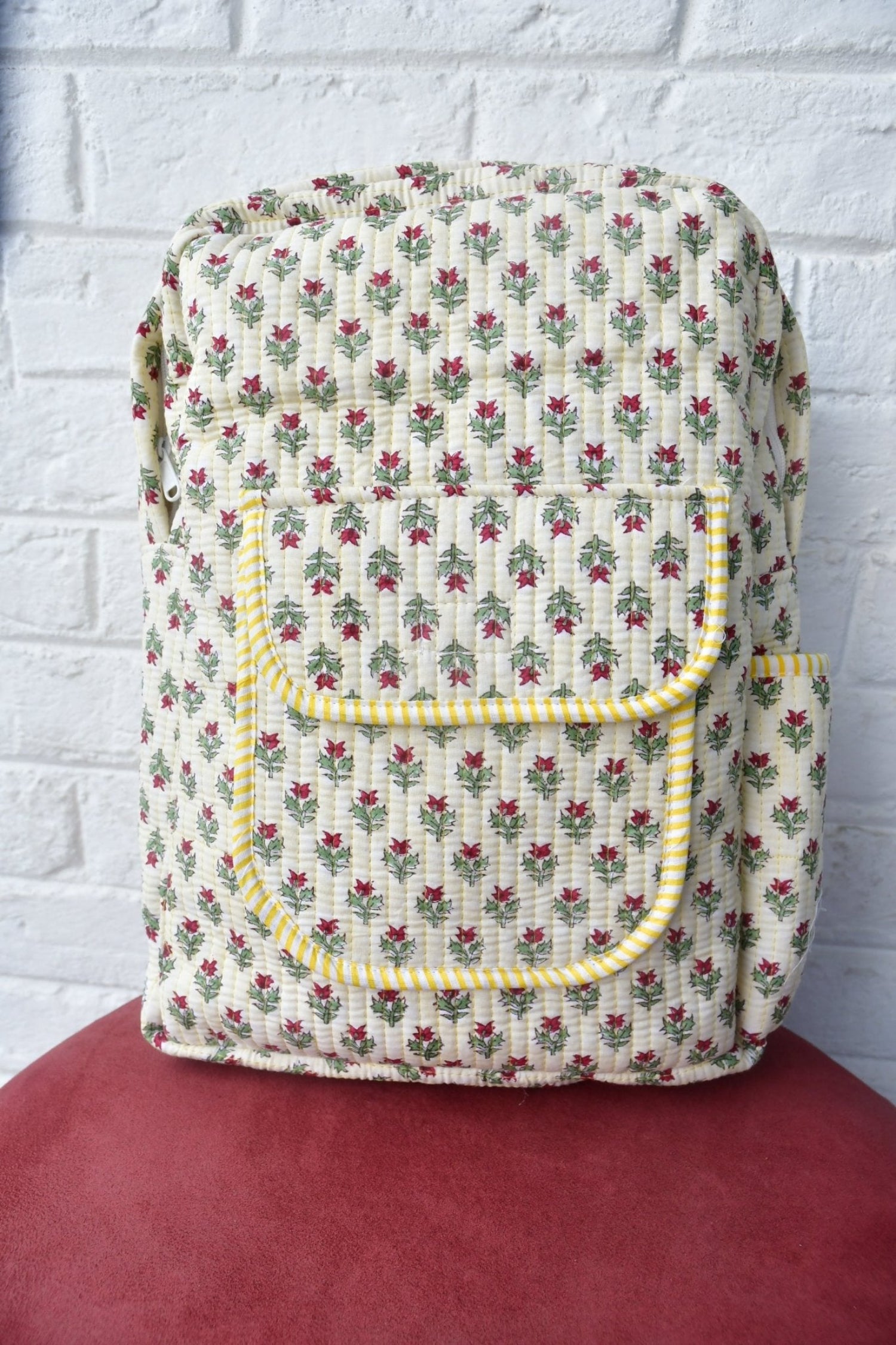 Classic Buti Handblocked Backpack : Multiple Use view 2