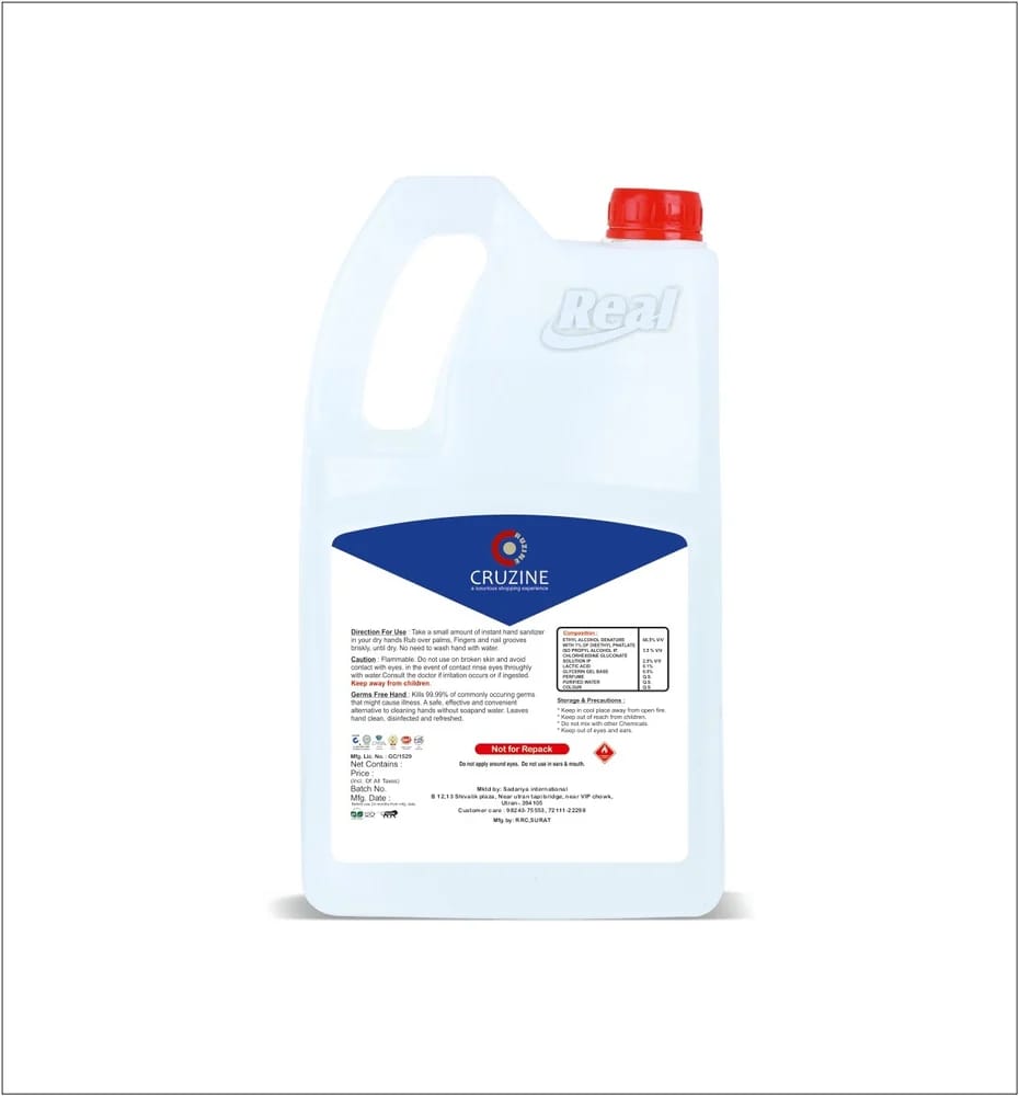 Cruzine Antibacterial Hand Sanitizer White - (5 ltr) view 2