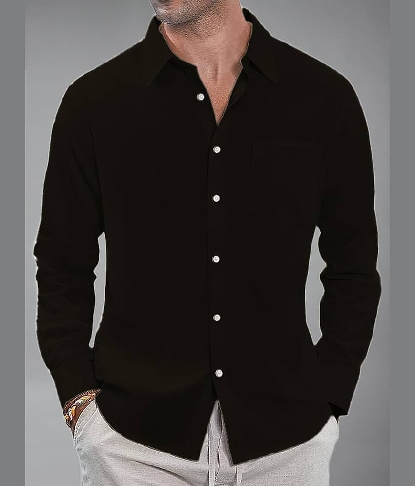 BHUVIKOO Cotton Blend Slim Fit Solids Full Sleeves Men's Casual Shirt - Maroon ( Pack of 1 )