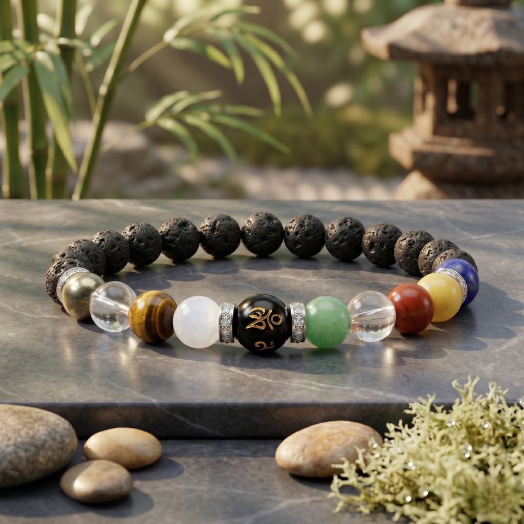 Navgrah Bracelet for Men & Women | Natural Stone Beaded Bracelet for Balance, Protection & Harmony | Adjustable Stretch Bracelet I Hotilal Jewellers view 2