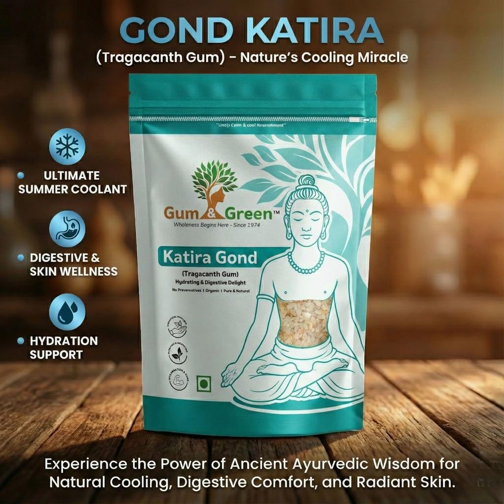Gum & Green Gond Katira (Tragacanth Gum) | 100% Natural & Edible | Cooling & Digestive Ayurvedic Superfood | Pure Summer Coolant for Sharbat & Falooda | Skin Glow & Digestion | FSSAI Certified | 250g view 2