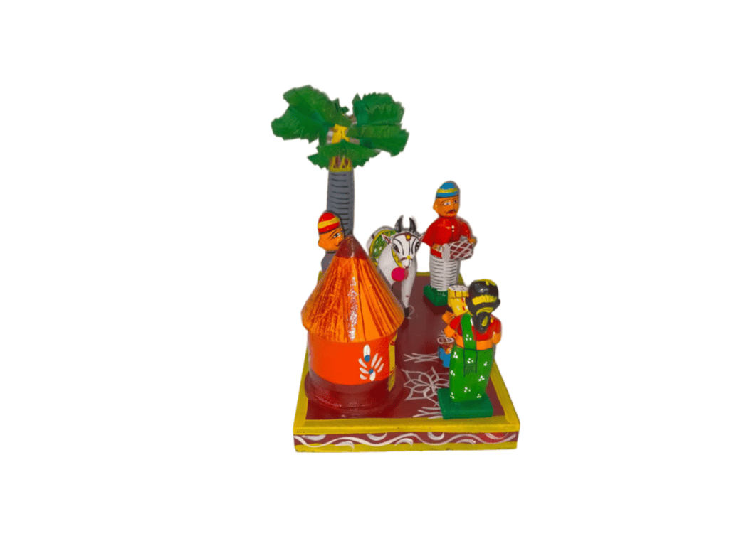 Kondapalli Wooden Traditional Colourful Sankranti Set (Medium) view 2