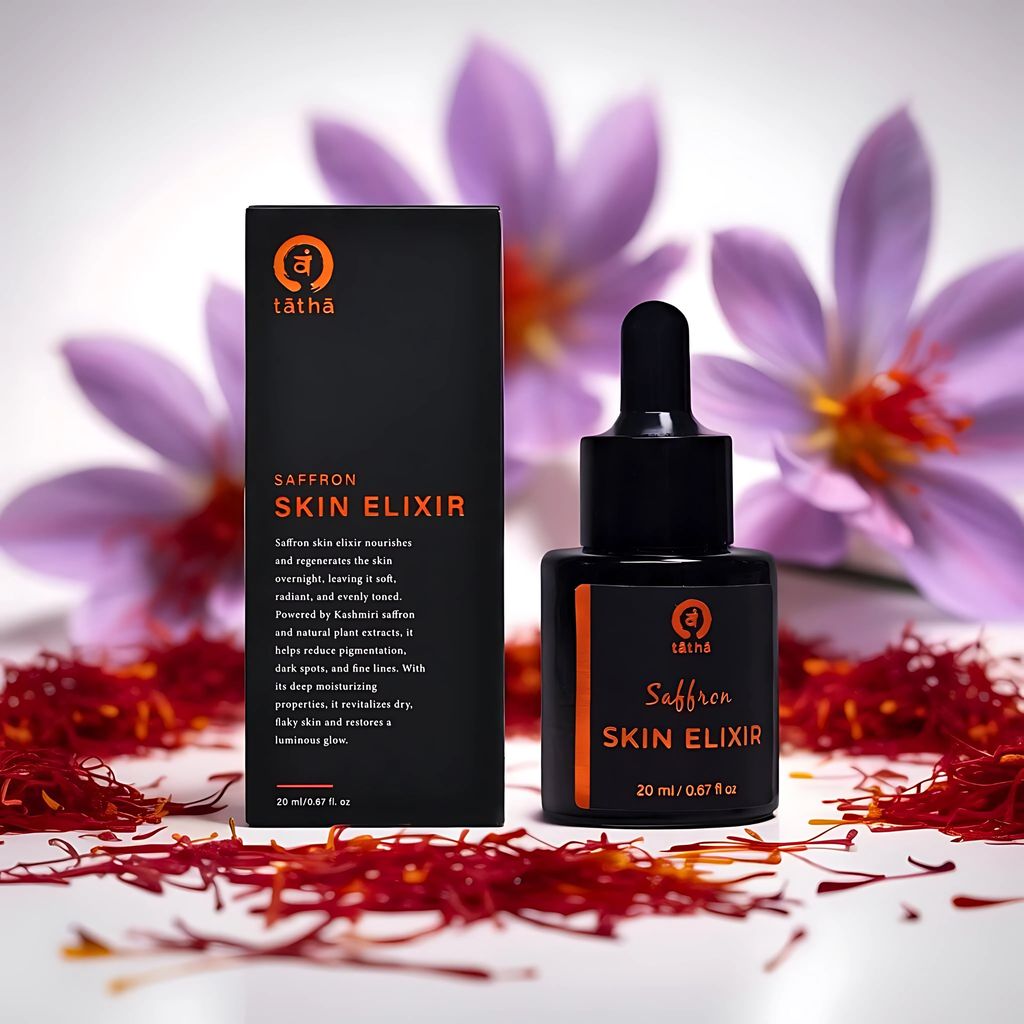 Tatha 100% Natural Saffron Oil-based Face Serum | For Ageless Beauty and Radiant Skin | 20 ml Ayurvedic Kumkumadi Tailam for Dull Skin, Dark Spots & Pigmentation view 2
