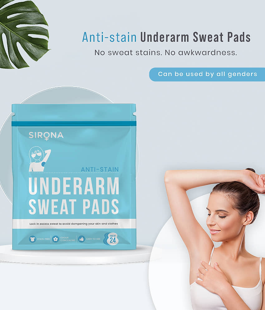 Sirona Disposable Underarm Sweat Pads for Men and Women - 24 Pads (Pack of 2) | Prevents Stains, Absorbs Sweat & Unpleasant Odour view 2