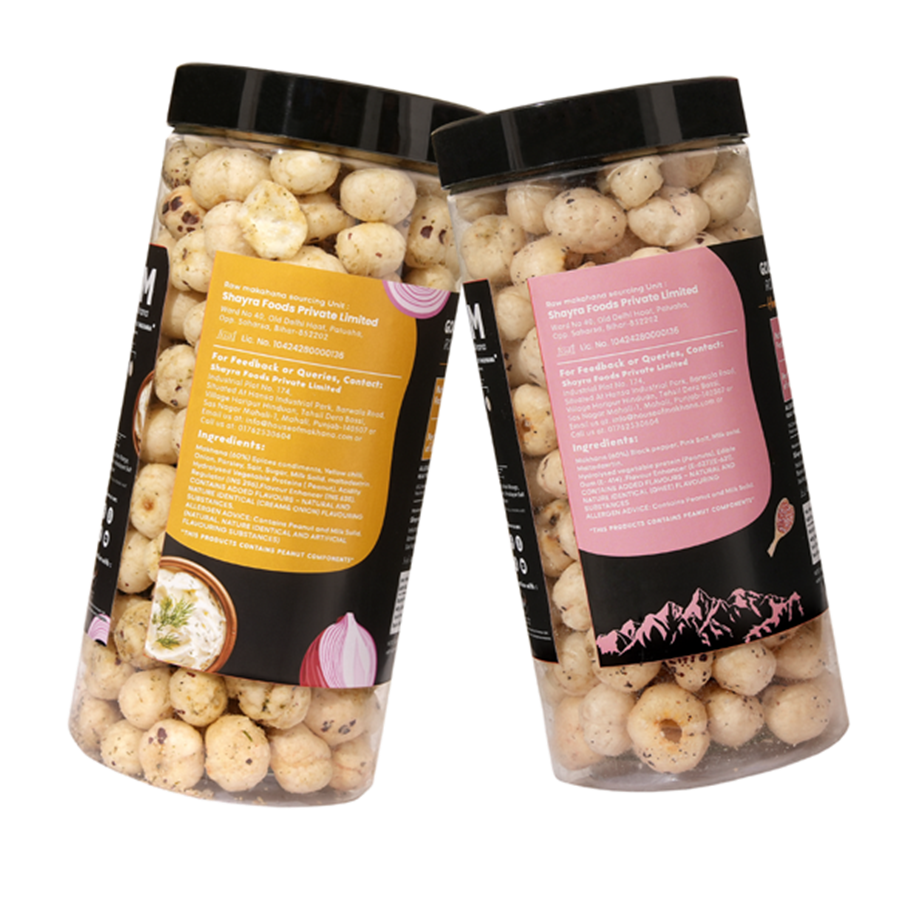 GOURMET MAKHANA Roasted in Olive Oil | Flavors Cream & Onion & Himalayan Salt and Pepper| Combo Of 2, 65g Each. - 130 gm view 2