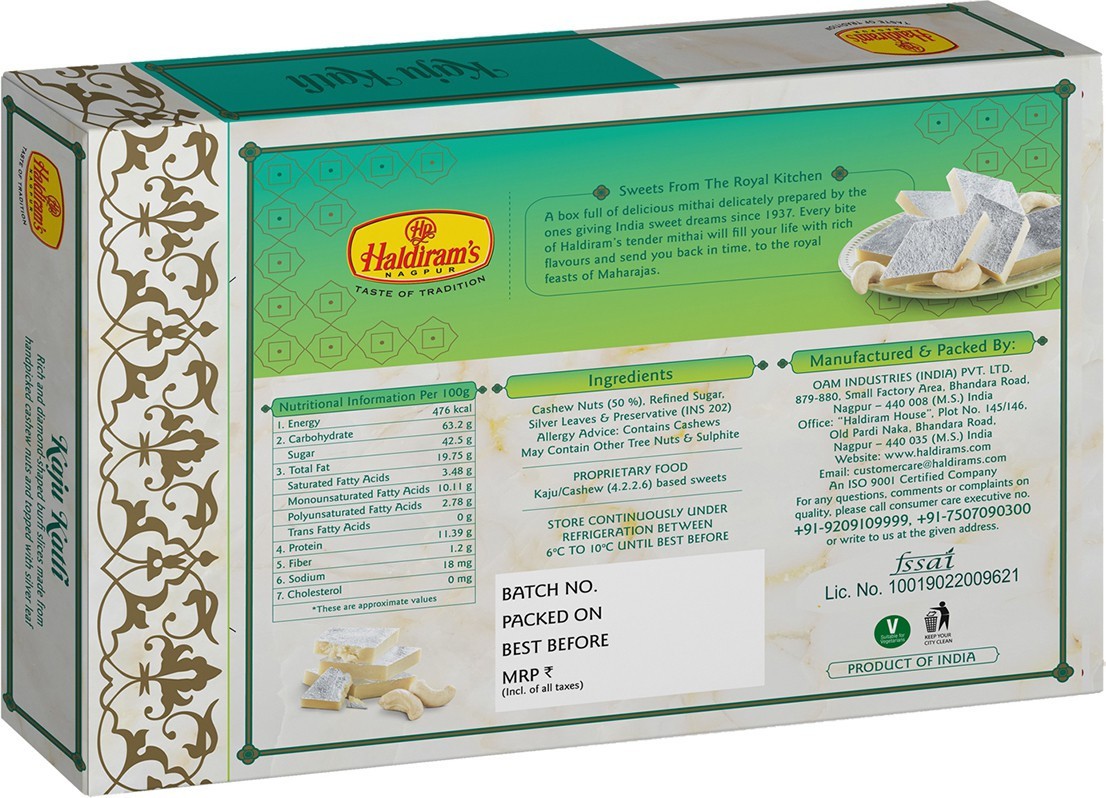 Haldiram's Nagpur Kaju Katli (500 g),Bhujia Sev(200 gm) With Premium Rakhi Assorted Gift Box (Multicolor) view 2