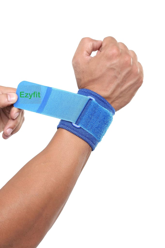 Ezyfit WRIST STRAP I WRIST SUPPORT BRACE I PAIN RELIEF I FREE SIZE I SPORTS MEN I EXERCISE I COLOR - BLUE view 2