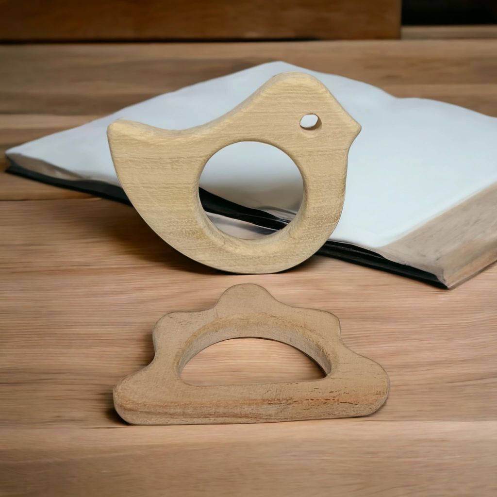 Neemtoys Teethers for Babies of Age 0 to 3 Years Neem Wooden Baby Teethers Dove Cloud Shapes view 2