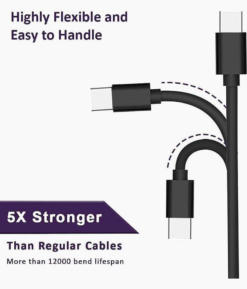 UniBoss 68 Watt Type C to C Certified Fast Charging Cable 1 m USB Type C Cable (Compatible with Moto Edge 60/ 50/ 40/ 30/ Fusion /Neo/razr/g05/g85/g45/g64/g84 /g62, Black) view 2