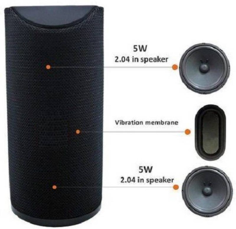 Rugged Wireless Bluetooth Speaker with 6000mAh Battery, AUX, USB, TF Support, and Durable Water-Resistant Design Color - Black view 2