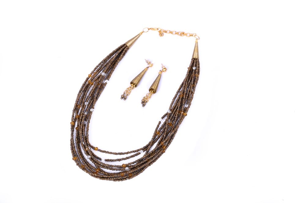Antique Look Glass Beads Necklace view 2