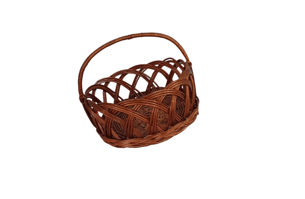 Wicker Picnic Basket with Lid and Handle view 2