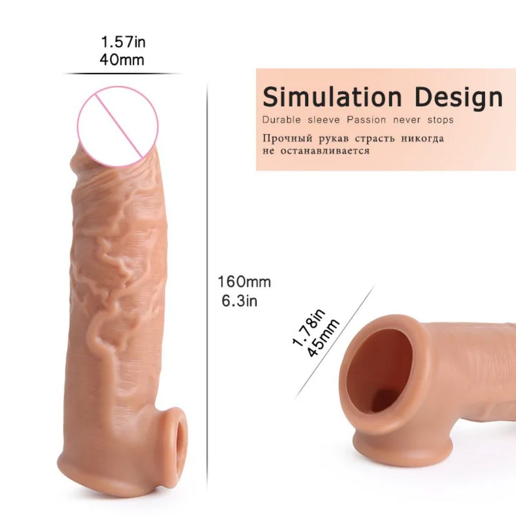 Caxfouck Penis Extender Dragon Silicone Condom Strawberry Flavour 7 to 8 Inch Reusable Condom for Extra Time & Pleasure (Pack of 1) view 2