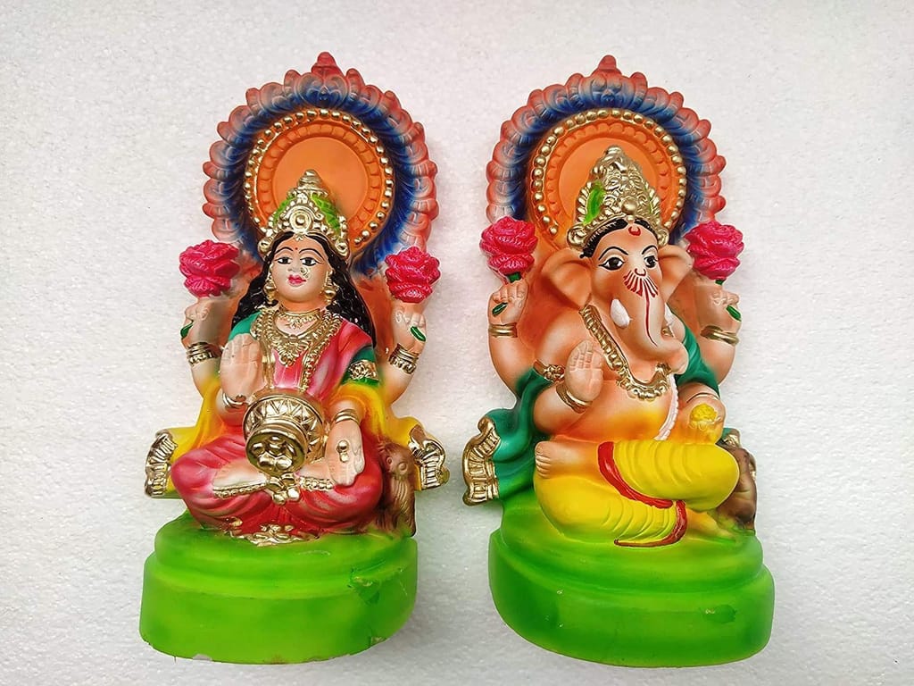 KSI Laxmi Ganesha Idols/Statue for Diwali Puja/Mandir/Home Temple/Spirituality/Positivity/Worship/Vastu