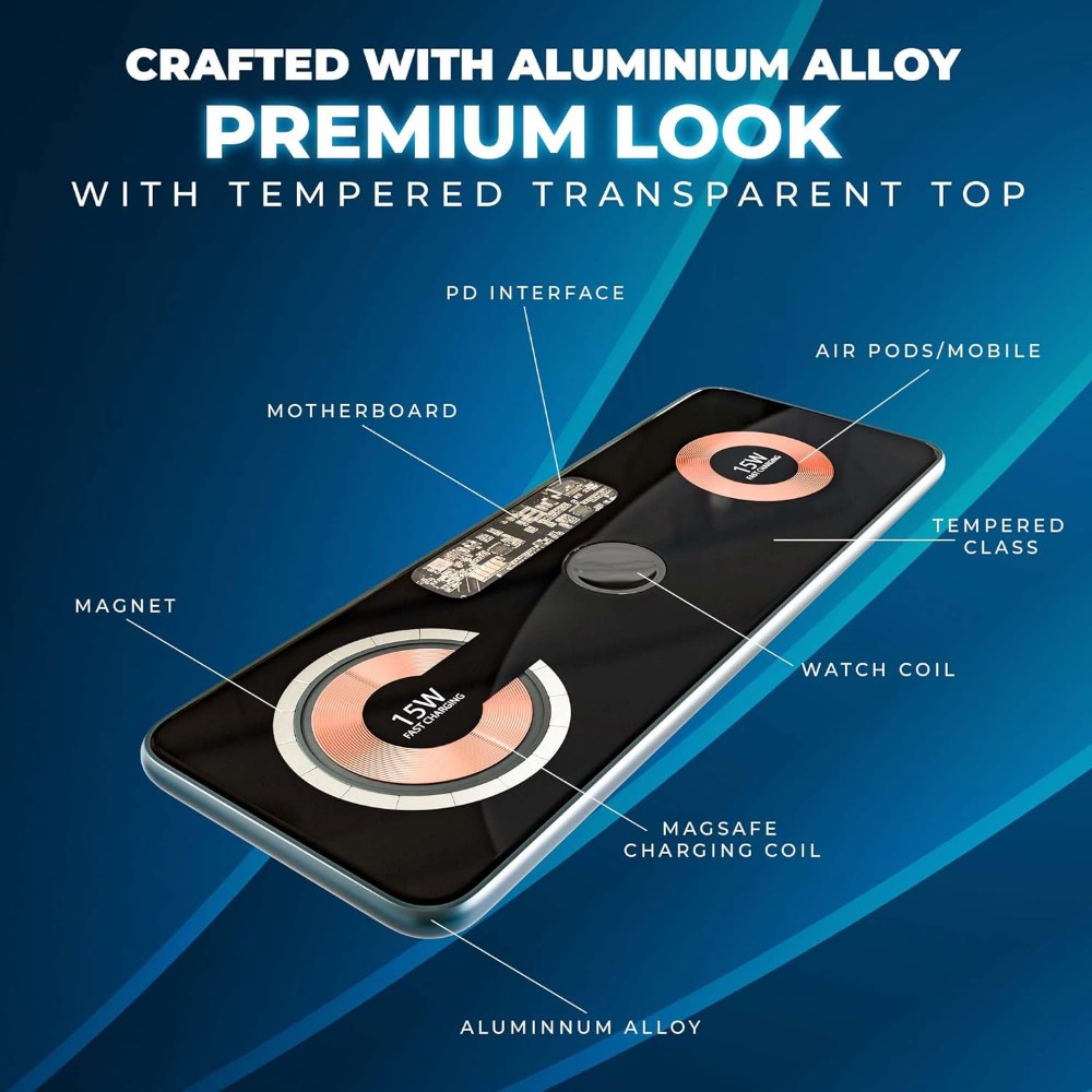 JCBL Accessories Surface TC06 3-in-1 35W Fast Wireless Charging Pad with Premium Design view 2