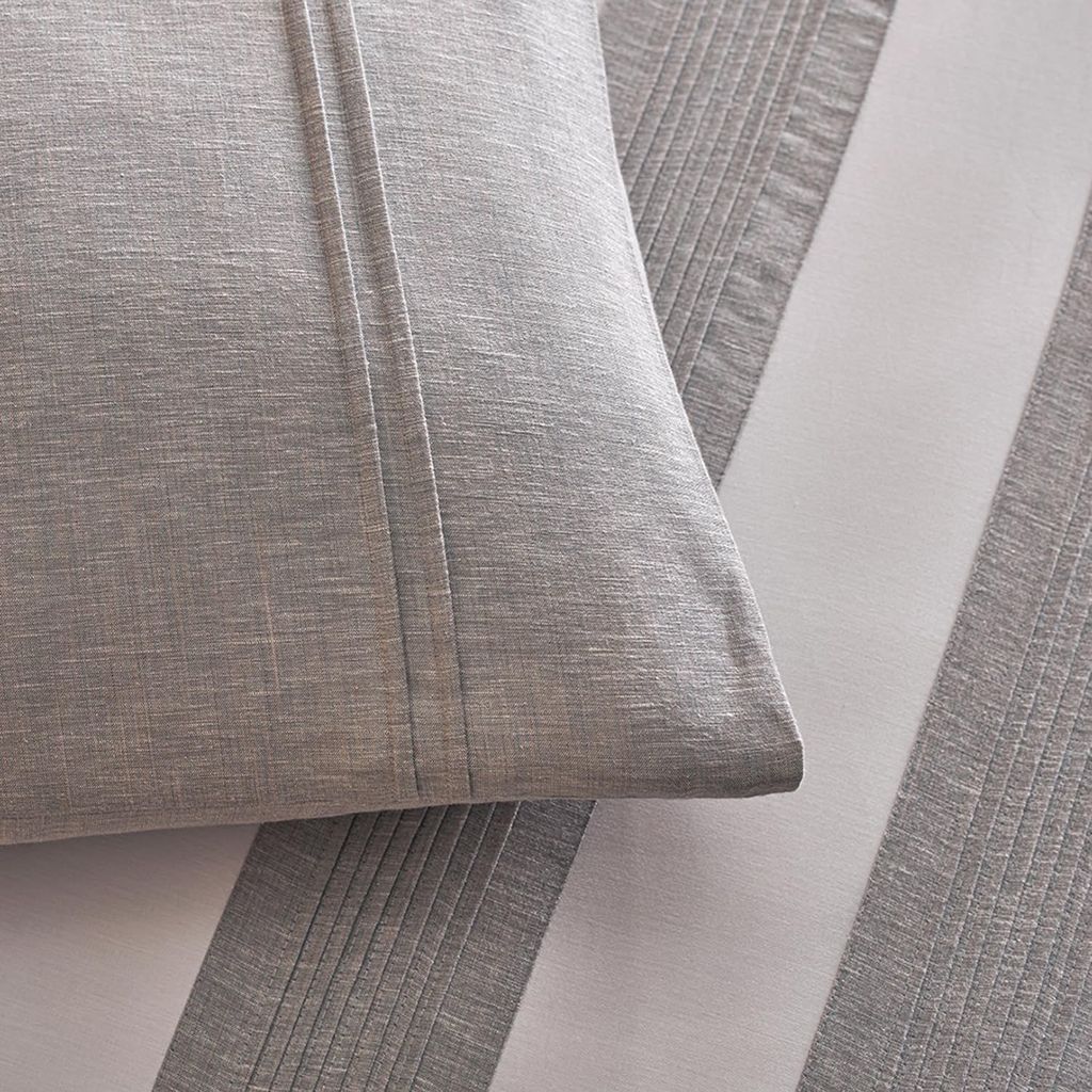 DDECOR - Astoria Collection 100% Cotton Plain & Texture Pattern 180TC Super King Bedsheet |274 CM X 274 CM| - Grey view 2