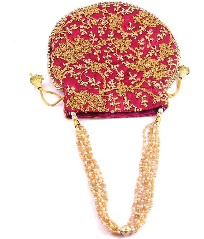 Apratim Pink Silk Potli view 2