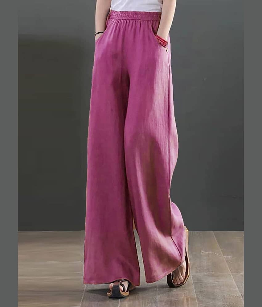 kotty Women Cotton Blend Casual Trousers ( Pink )