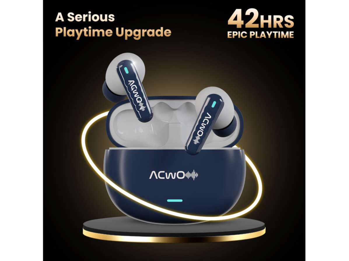 Acwo DwOTS 727 V2 New Version, in-Ear True Wireless Earbuds, 42-Hour Playtime, Pure Audio Technology, 25Db ANC, Sonic Shield Enc with 4 Mics - Denim Blue view 2
