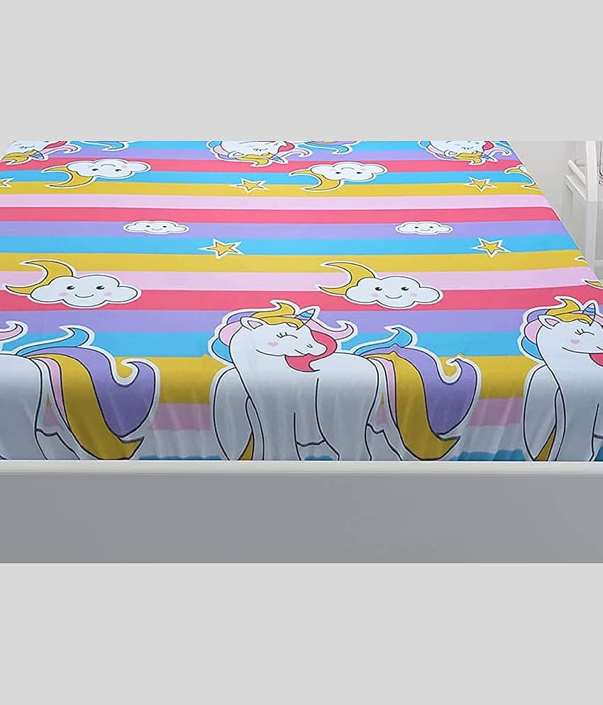 Decent Home Poly Cotton 2 Single Bedsheet with 2 Pillow Covers ( Sky Blue ) view 2