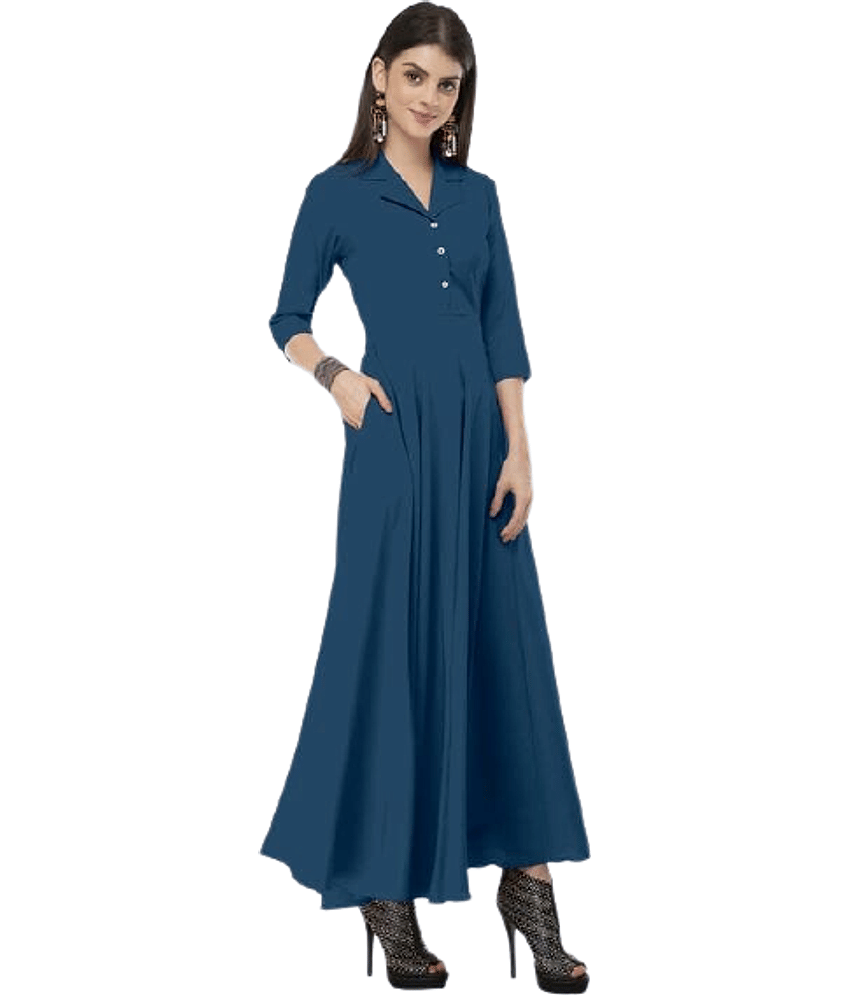 TOGZZ Women Crepe A-line Dress ( Blue ) view 2