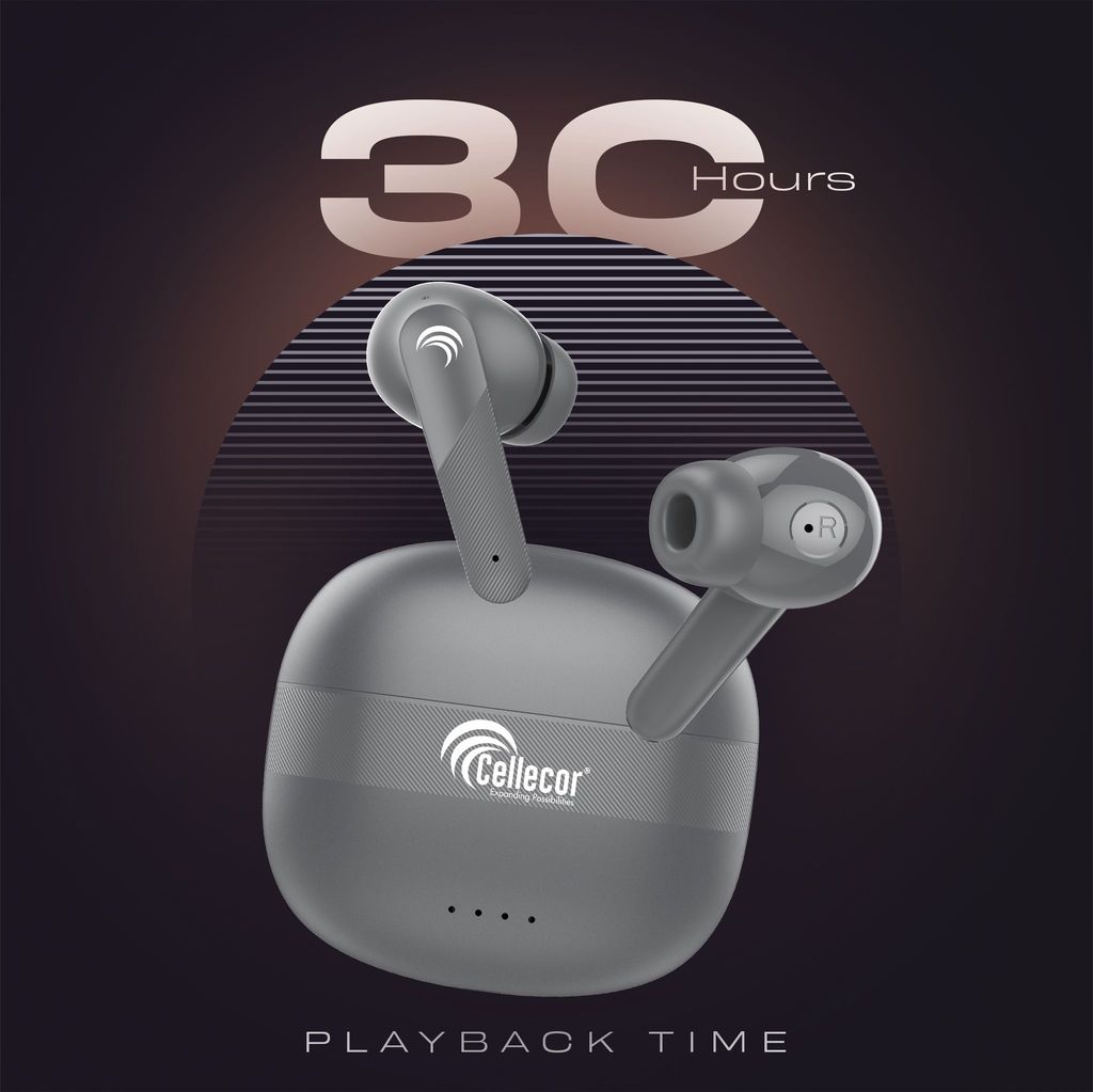 Cellecor BroPods CB03 Waterproof Earbuds With 30 Hours Playtime, Automatic Pairing, ENC Bluetooth-Grey view 2