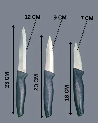 WEKTU 3 Pc Stainless Steel Knife Cooking Essentials – 3 Piece Knife Set view 2