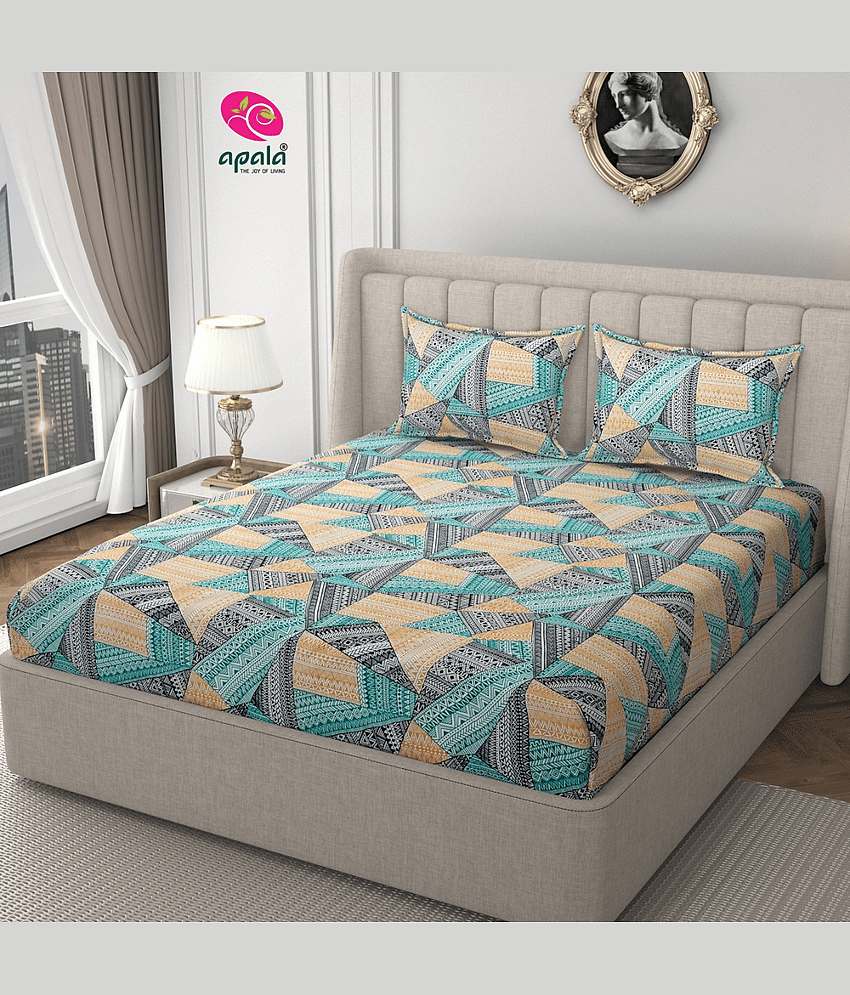 Apala Microfibre 1 King Fitted Bedsheet with 2 Pillow Covers ( 198 cm x 182 cm ) , Gray view 2
