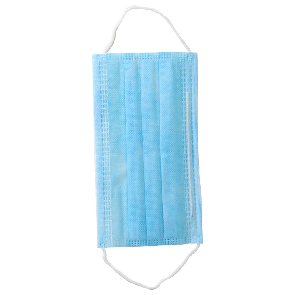 FAIRBIZPS Fabric Disposable Face Mask with Nose Clip (Blue, Pack of 50), 3 Ply Mask, Suitable for Home, School, Office and Outdoors view 2