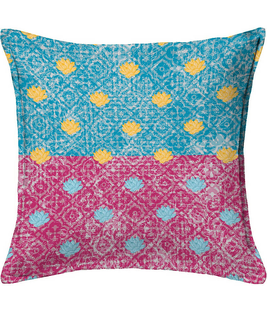 Houzzcode - Water Repellent Blue Polyester Pillow Covers 40x40x3 ( Pack of 1 ) view 2