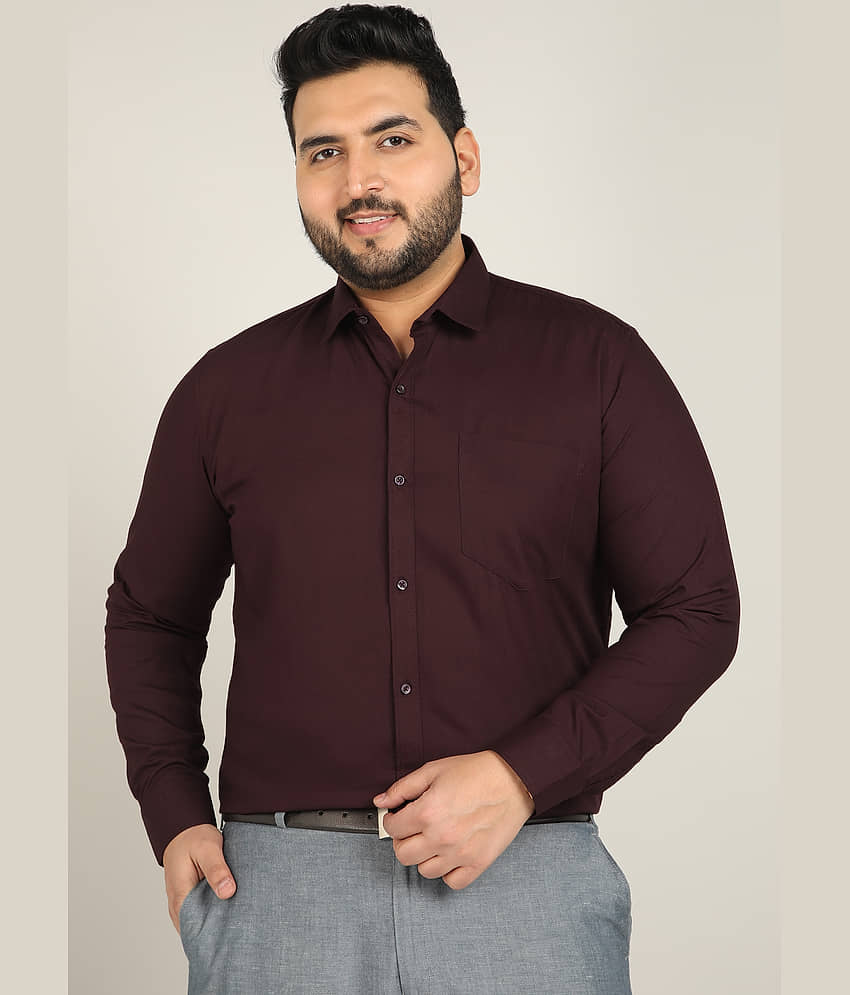 adwynpeter 100% Cotton Regular Fit Solids Full Sleeves Men's Casual Shirt - Maroon ( Pack of 1 )
