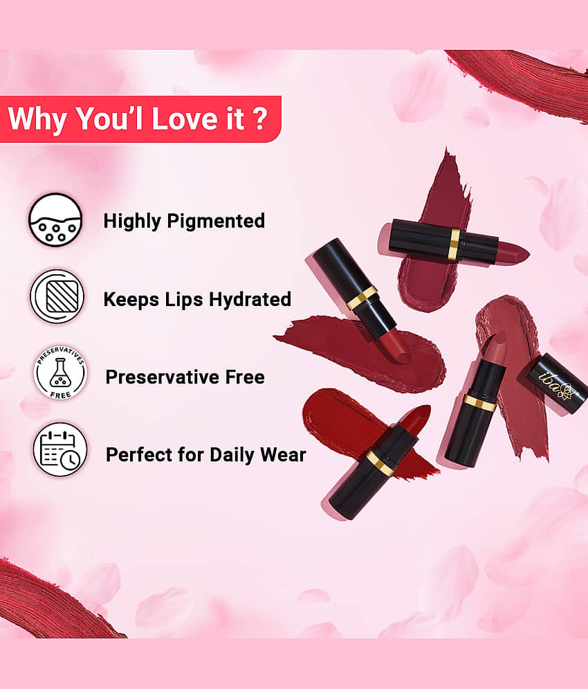 Iba Pure Lips Moisturizing Lipstick Shade A62 Pure Red, 4g , Highly Pigmentated (Pack of 1) view 2