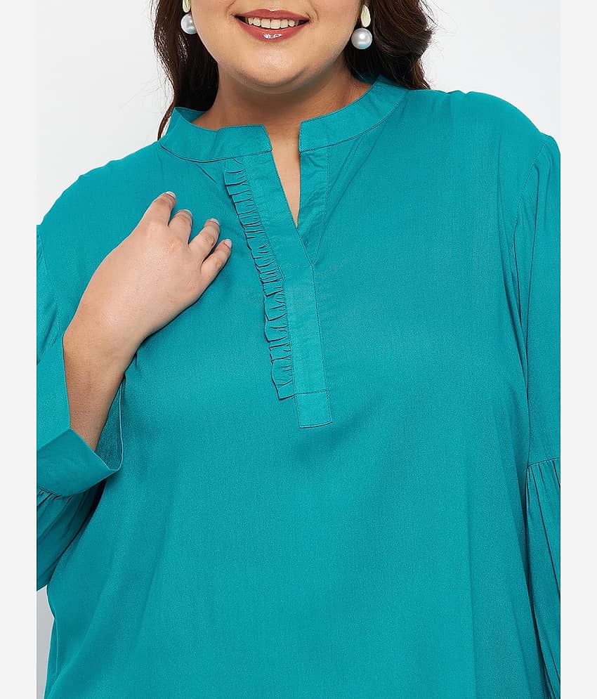 VINAAN Women's Rayon Regular Top ( Black ) view 2