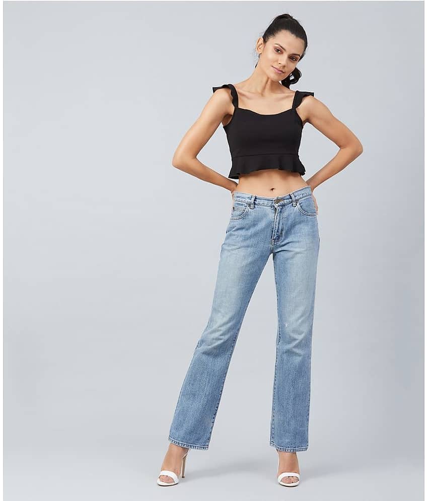 Chimpaaanzee Women's Polyester Crop Top ( Black ) view 2