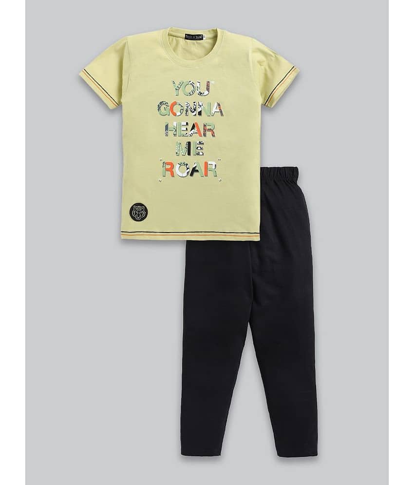 Todd N Teen Pack of 1 Boys Cotton T-Shirt & Trackpants Set ( Green )