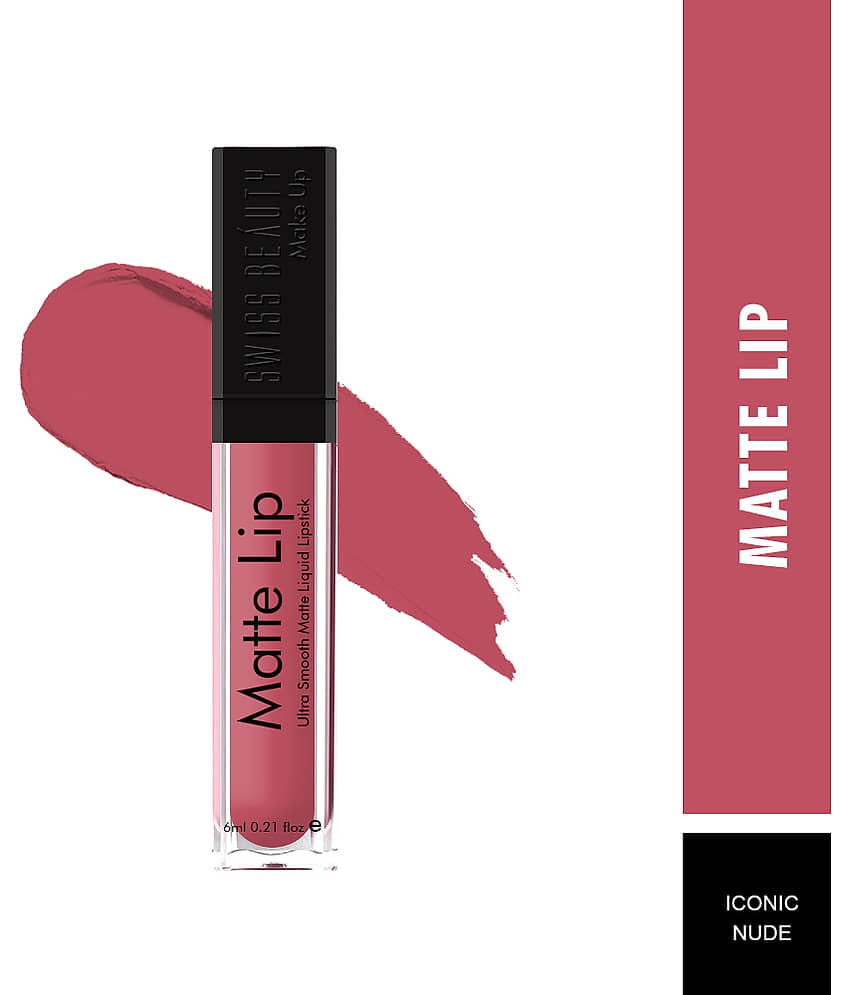 Swiss Beauty - Pink Matte Lipstick view 2