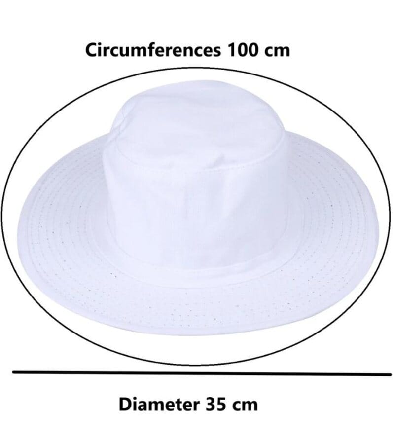 White Wide Brim Cotton Bucket Sun Hat (Pack of 2)