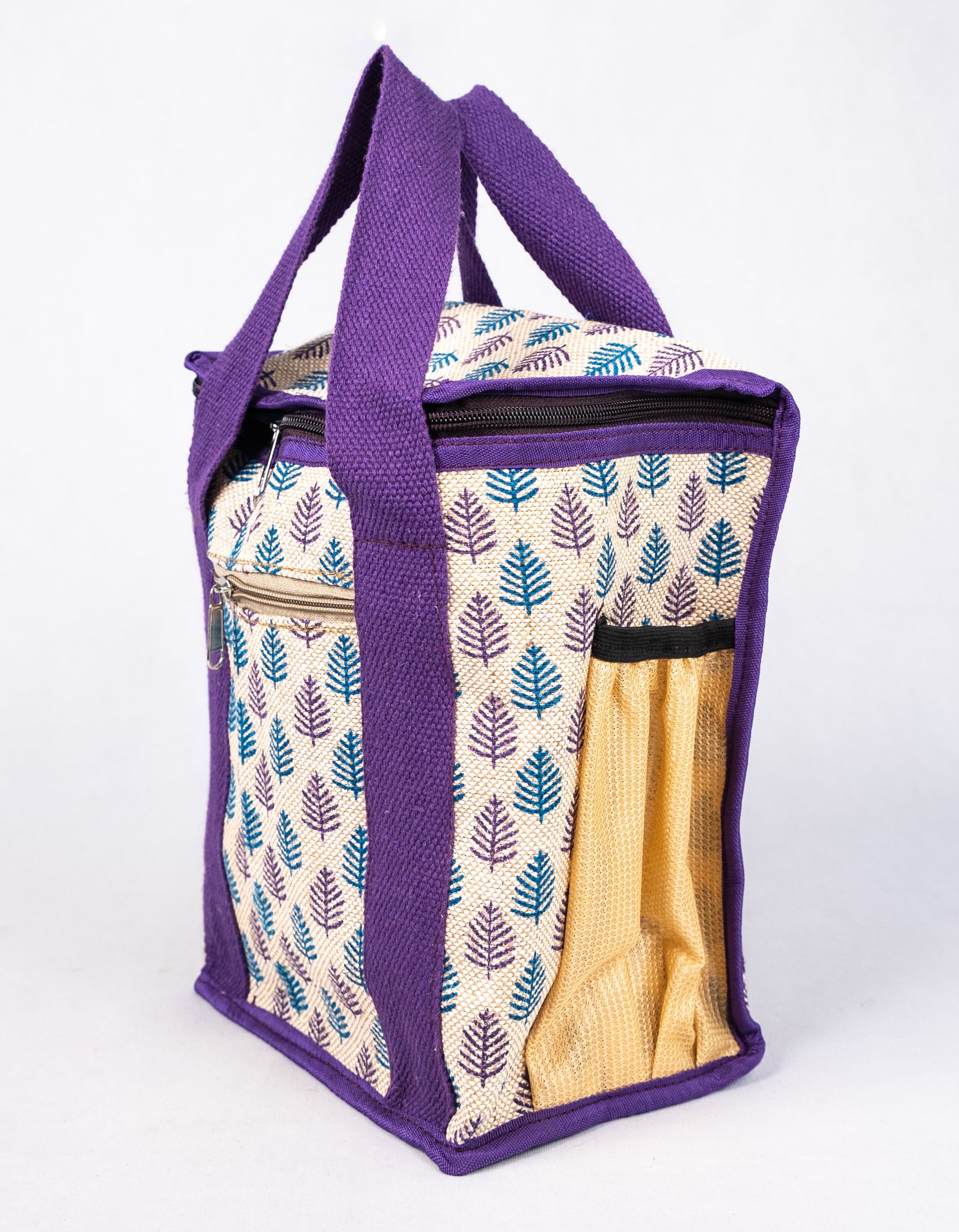 Artistic Printed Lunch Bag with Durable Handles and Insulated Interior view 2