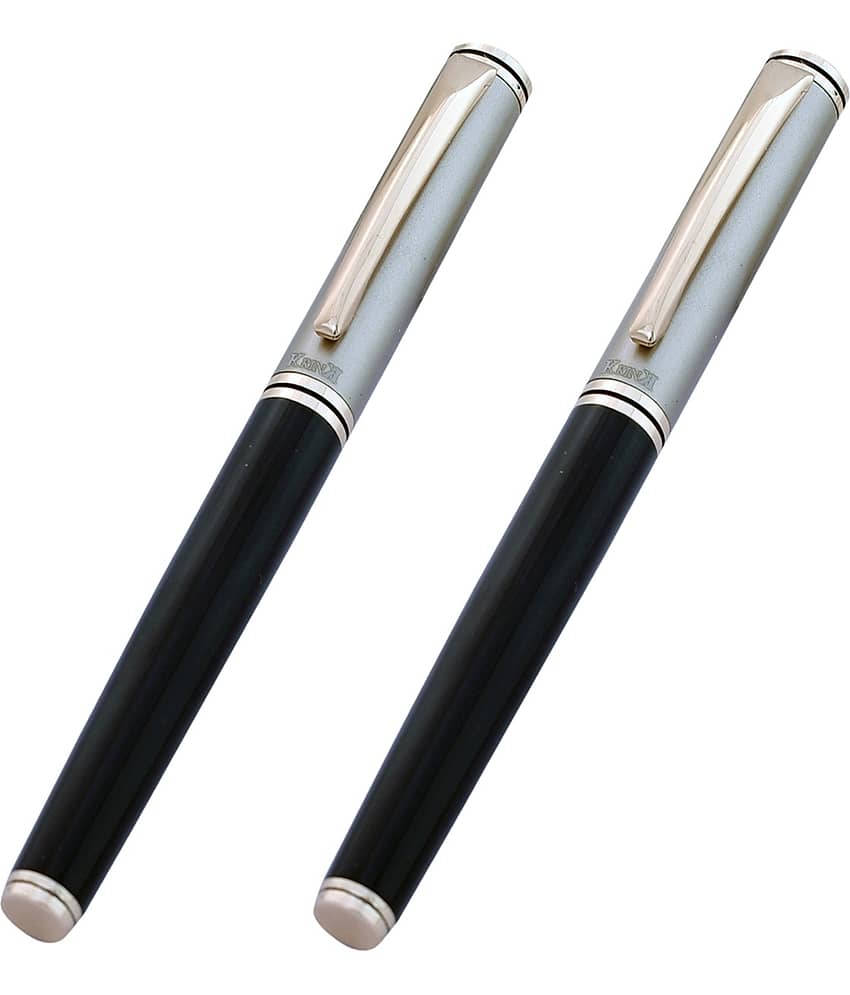 Krink Metal Pen Fitted with Germany Made Refill Presented in Gift Box Roller Ball Pen(Blue) - Pack of 2