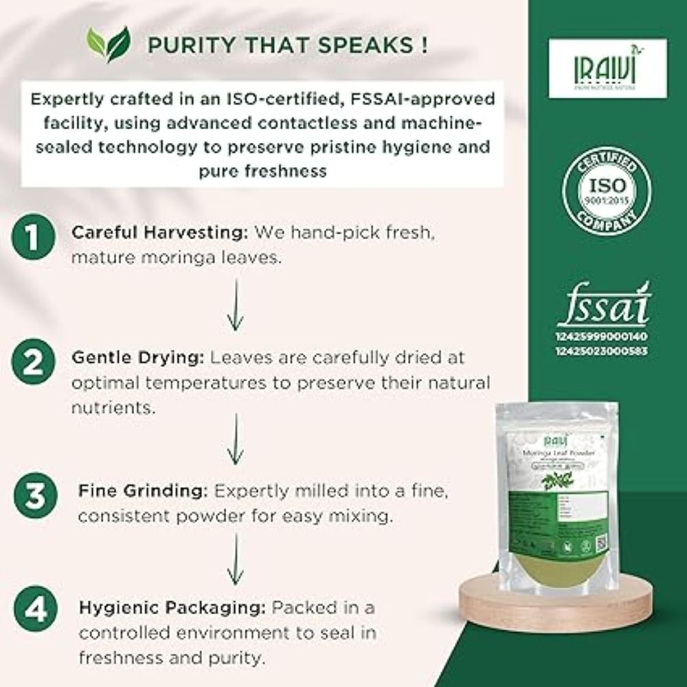 Iraivi Premium Moringa Leaf Powder Natural Drumstick Leaves | Pure & Natural by Iraivi Organics view 2