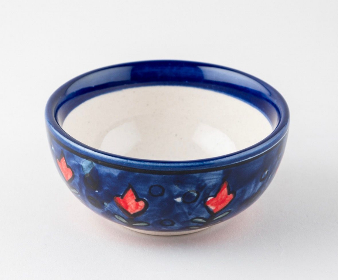 Handprinted Ceramic Bowl with Beautiful Floral Designs | Receive 1 Surprise Colour & Design from 4 Unique Styles view 2
