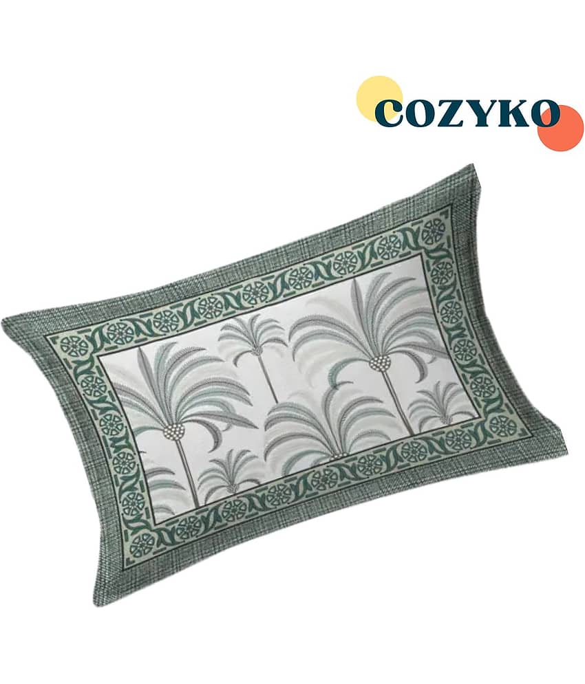 COZYKO Cotton 1 Single Bedsheet with 1 Pillow Cover ( Green ) view 2