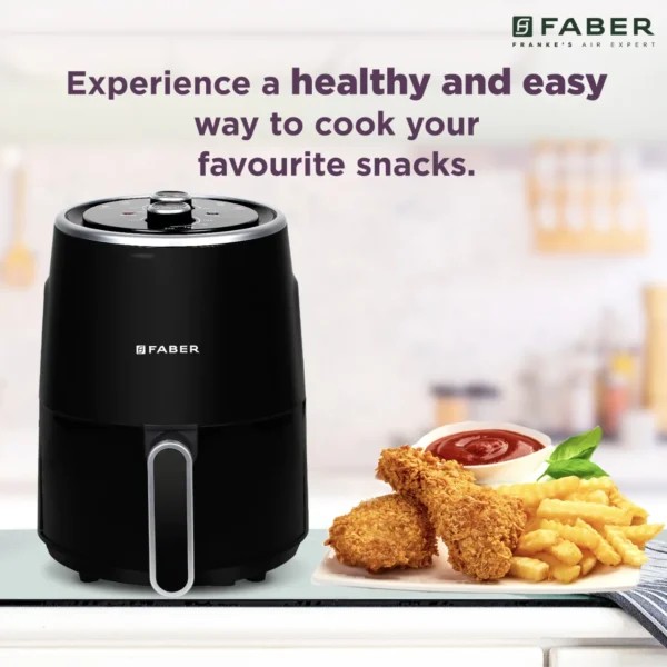 Faber Air Fryer 2.0 BK -2L Hot Air Fryer 1300W