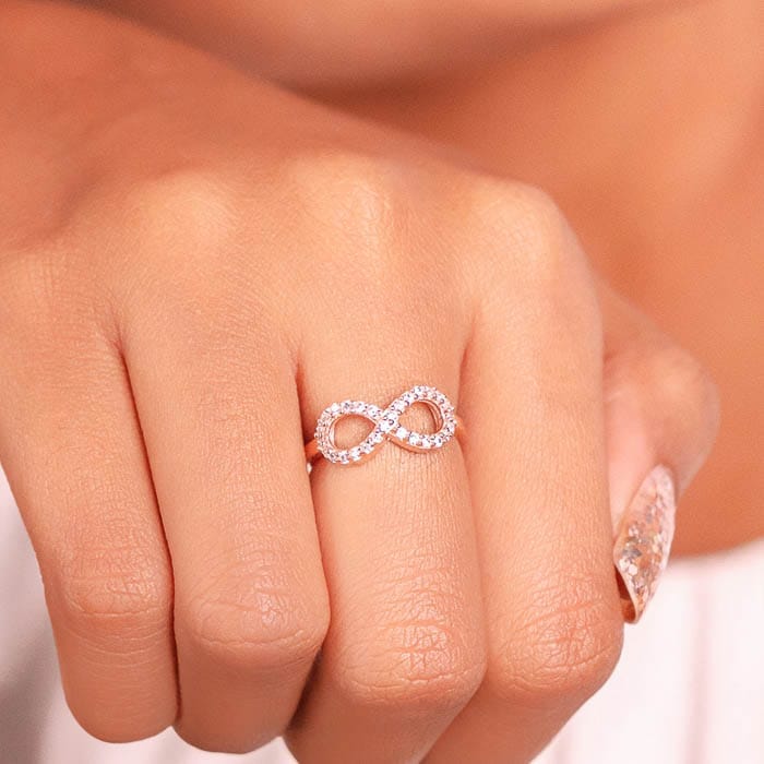 Rose Gold Infinity Aura Ring view 2