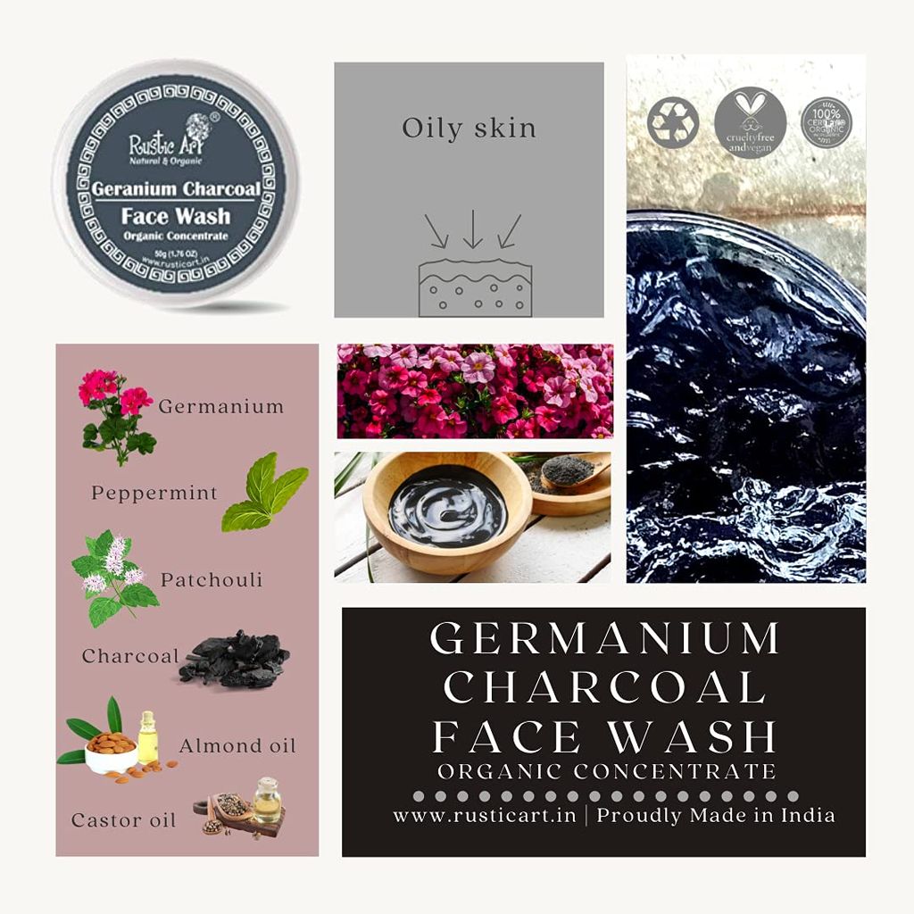 Geranium Charcoal Face Wash Concentrate (50gm) Pack of 2 view 2