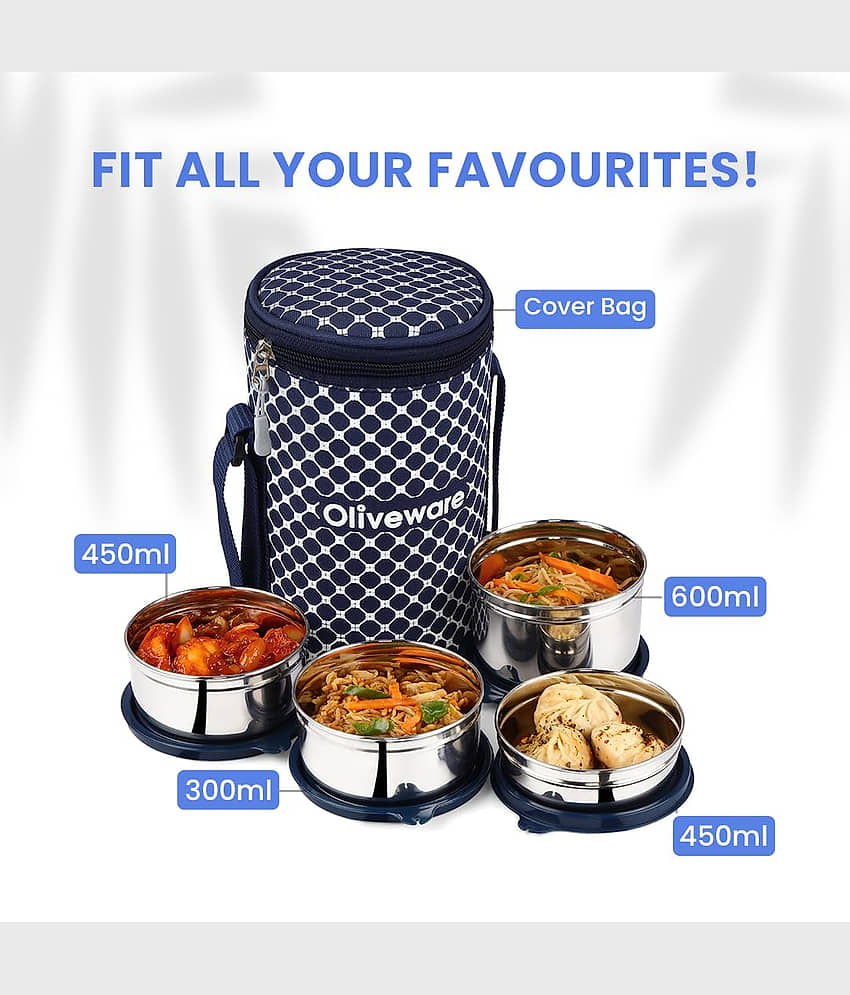 Oliveware Nexus Stainless Steel Lunch Box 4 - Container ( Pack of 1 ) view 2