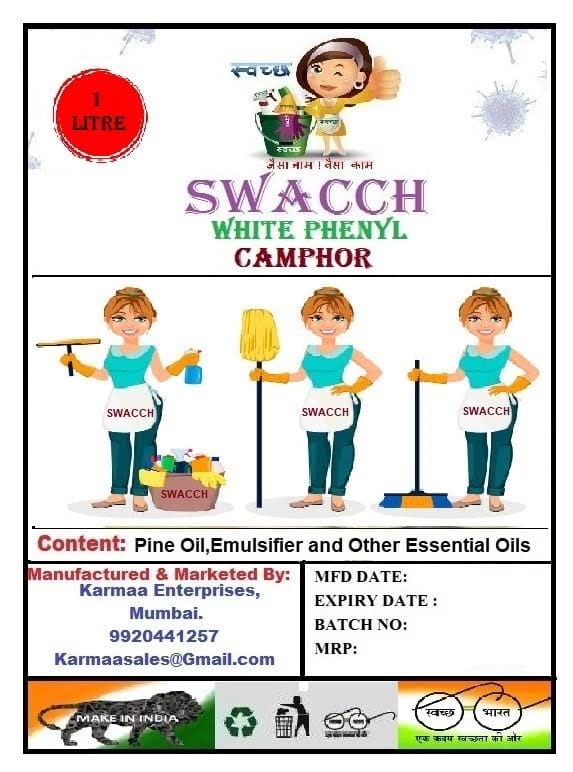 Swacch White Phenyl 1 Litre (CAMPHOR) view 2